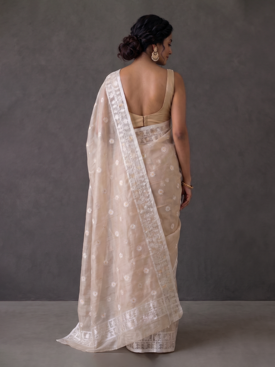 Beige Bengal Muslin Jamdani