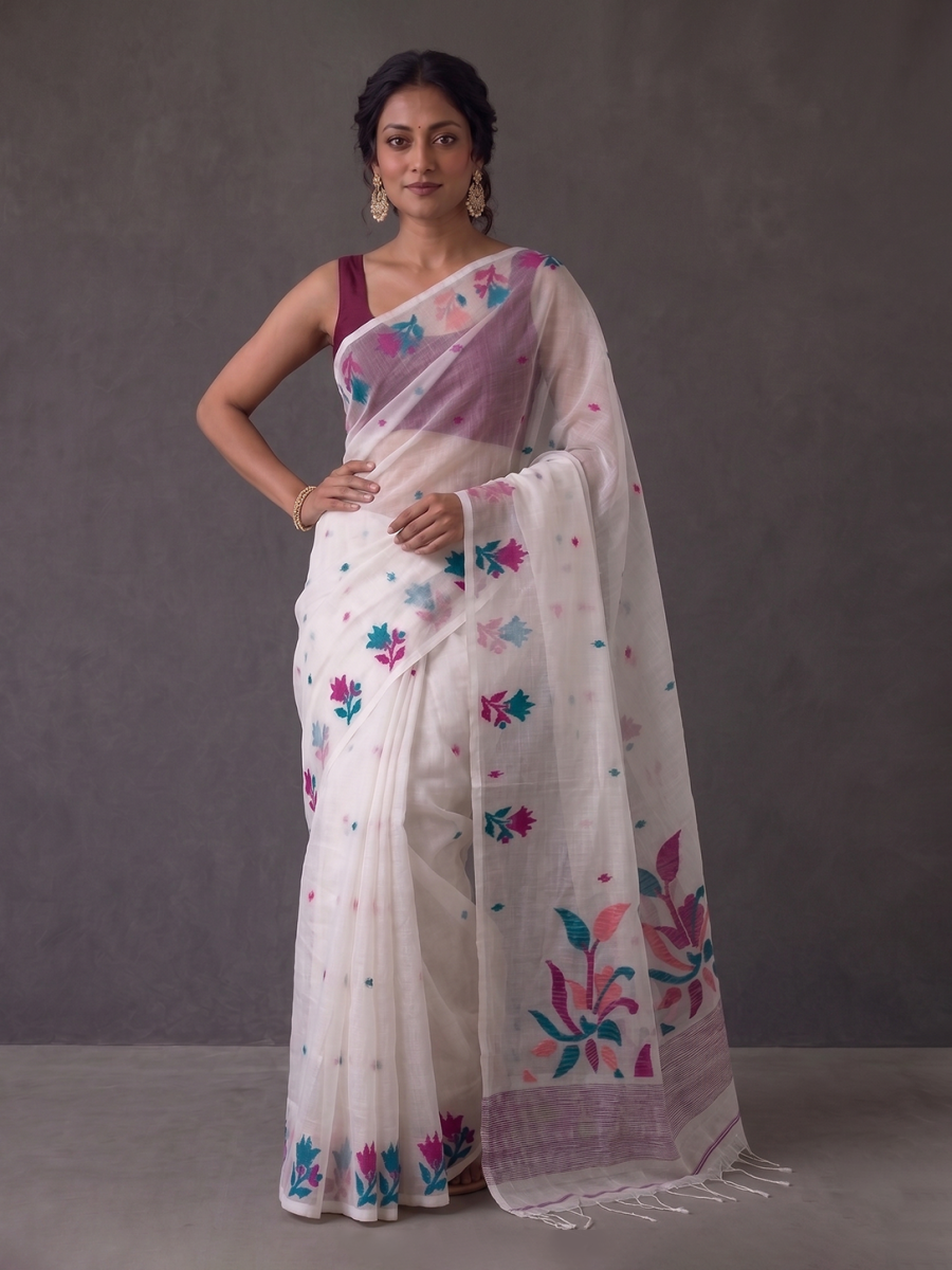 Off white Bengal Muslin Jamdani
