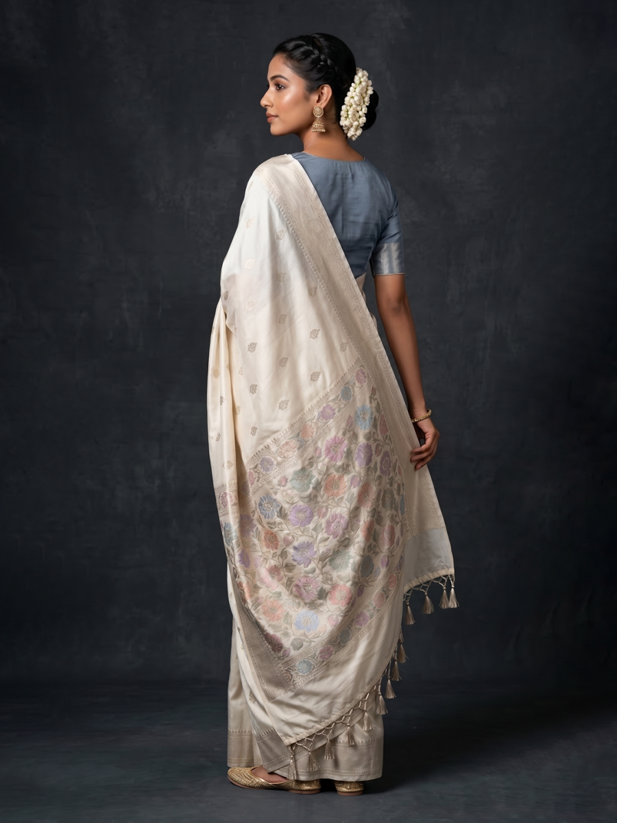 Off white Karnataka Soft Silk